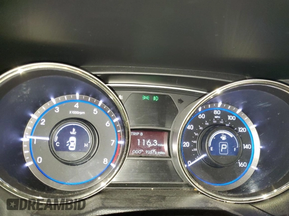 2013 Hyundai Sonata Limited with VIN 5NPEC4AC2DH625036, listed as a Copart auction lot 60469605 with 92,576 mi miles and Salvage title. Bid and sale history available at DreamBid. Image 9.