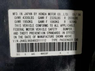 2006 Acura TSX z VIN JH4CL96846C011112, wystawiony jako Copart lot #60831285 z przebiegiem 146 186 mil mil oraz Czysty tytuł • Clean title. Historia ofert i sprzedaży dostępna na DreamBid. Obrazek 12.