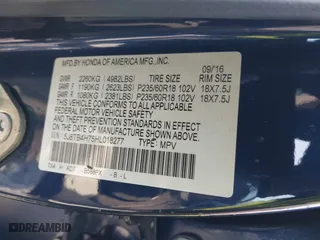 2017 Acura RDX w/Advance Pkg with VIN 5J8TB4H75HL018277, listed as a IAAI auction lot 41516367 with 99,208 mi miles. Bid and sale history available at carsss.com. Image 9.