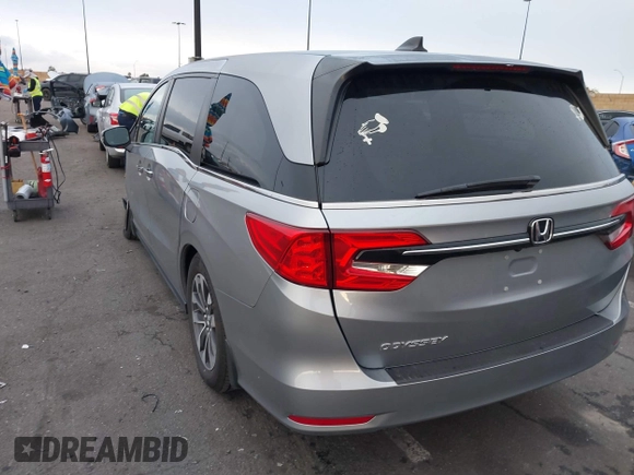 2022 Honda Odyssey EX-L with VIN 5FNRL6H77NB041754, listed as a IAAI auction lot 41791425 with 15,306 mi miles and . Bid and sale history available at DreamBid. Image 3.
