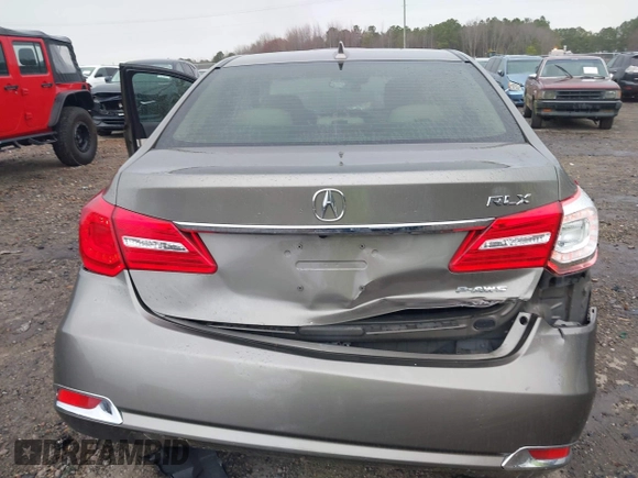 2014 Acura RLX Tech Pkg with VIN JH4KC1F57EC003409, listed as a IAAI auction lot 41758955 with 78,285 mi miles. Bid and sale history available at carsss.com. Image 16.