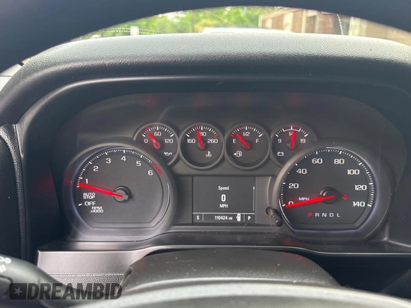 2021 Chevrolet Silverado 1500 Custom with VIN 1GCPWBEK2MZ192560, listed as a Copart auction lot 54977825 with 110,424 mi miles and Clean Title. Bid and sale history available at DreamBid. Image 8.