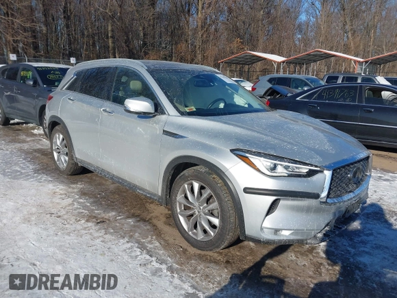 2019 Infiniti QX50 Essential with VIN 3PCAJ5M36KF146085, listed as a IAAI auction lot 41362549 with 73,383 mi miles and . Bid and sale history available at DreamBid. Image 1.