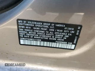 2015 Volkswagen Passat Limited Edition Edition z VIN 1VWAT7A36FC111928, wystawiony jako Copart lot #46325855 z przebiegiem 149 482 mil mil oraz Czysty tytuł • Clean title. Historia ofert i sprzedaży dostępna na DreamBid. Obrazek 12.