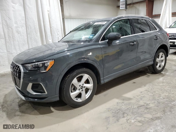 2022 Audi Q3 Premium with VIN WA1AUCF33N1002302, listed as a Copart auction lot 51973985 with 49,886 mi miles and Salvage Title. Bid and sale history available at carsss.com. Image 1.