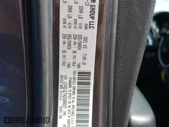 2013 Dodge Durango Citadel with VIN 1C4SDJETXDC688227, listed as a Copart auction lot 49037955 with Not provided miles and Salvage title. Bid and sale history available at DreamBid. Image 14.