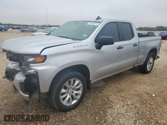 2020 Chevrolet Silverado 1500 Custom with VIN 1GCRWBEH2LZ368275, listed as a Copart auction lot 83323574 with 58,559 mi miles and Salvage Title. Bid and sale history available at carsss.com. Image 1.