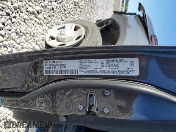 2023 Ram 2500 Tradesman with VIN 3C6UR5CJ0PG534850, listed as a Copart auction lot 60032284 with 29,779 mi miles and Salvage title. Bid and sale history available at DreamBid. Image 12.