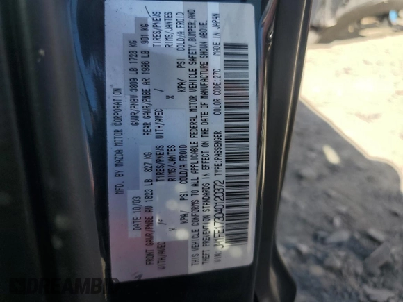 2004 Mazda RX-8 with VIN JM1FE173040120372, listed as a Copart auction lot 76424304 with Not Provided miles and Salvage Title. Bid and sale history available at DreamBid. Image 13.