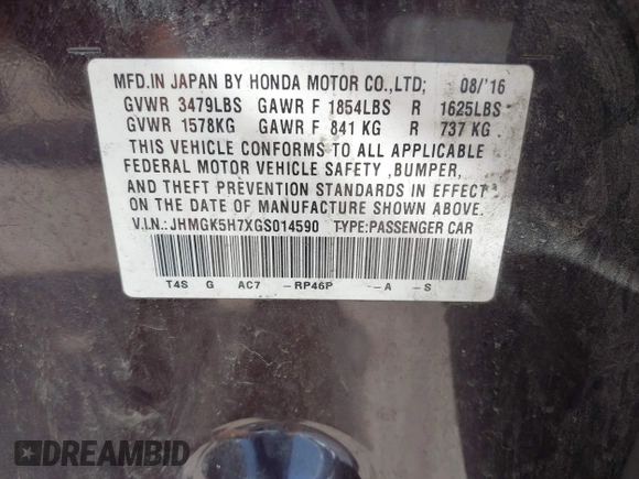 2016 Honda Fit EX с VIN JHMGK5H7XGS014590, выставлен на аукционе IAAI как лот 42379370 с пробегом 88 280 миль миль и . История ставок и продаж доступна на DreamBid. Изображение 9.