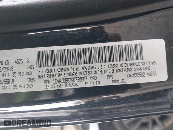 2016 Jeep Compass Sport с VIN 1C4NJDBB3GD730867, выставлен на аукционе IAAI как лот 42271601 с пробегом 108 944 миль миль и . История ставок и продаж доступна на DreamBid. Изображение 9.