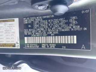 2007 Toyota 4Runner SR5 with VIN JTEBU14R870118007, listed as a IAAI auction lot 41380192 with 207,669 mi miles. Bid and sale history available at carsss.com. Image 9.