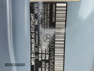 2013 Mercedes-Benz SLK 250 with VIN WDDPK4HA1DF057927, listed as a Copart auction lot 49314755 with 53,876 mi miles and Salvage title. Bid and sale history available at DreamBid. Image 13.