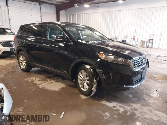 2019 Kia Sorento LX V6 with VIN 5XYPGDA58KG522979, listed as a IAAI auction lot 41553101 with 44,287 mi miles. Bid and sale history available at carsss.com. Image 1.