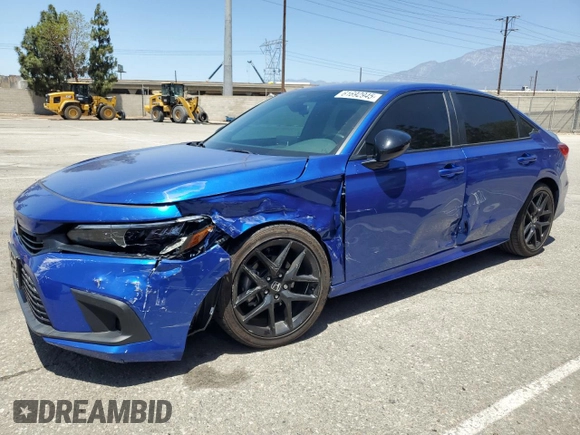 2023 Honda Civic Sport with VIN 2HGFE2F59PH533336, listed as a Copart auction lot 61692945 with 21,726 mi miles and Salvage title. Bid and sale history available at DreamBid. Image 1.