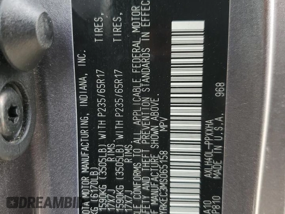 2021 Toyota Sienna XLE with VIN 5TDYRKEC3MS065158, listed as a Copart auction lot 51608655 with 67,412 mi miles and Clean Title. Bid and sale history available at DreamBid. Image 13.