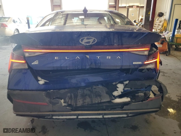 2024 Hyundai Elantra Hybrid Blue with VIN KMHLM4DJXRU109756, listed as a Copart auction lot 44984365 with 6,418 mi miles and Non Repairable. Bid and sale history available at carsss.com. Image 6.