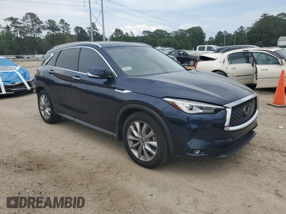 2019 Infiniti QX50 Luxe with VIN 3PCAJ5M14KF142261, listed as a Copart auction lot 55122875 with 125,200 mi miles and Salvage title. Bid and sale history available at DreamBid. Image 4.