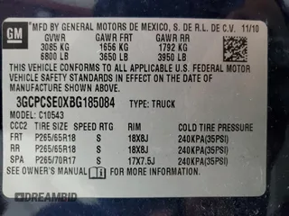 2011 Chevrolet Silverado 1500 LT with VIN 3GCPCSE0XBG185084, listed as a Copart auction lot 49314375 with 285,677 mi miles and Clean Title. Bid and sale history available at DreamBid. Image 12.