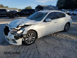 2014 Infiniti Q50 with VIN JN1BV7AP9EM678103, listed as a Copart auction lot 82698024 with 102,940 mi miles and Salvage Title. Bid and sale history available at carsss.com. Image 1.