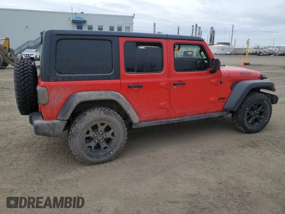 2022 Jeep Wrangler Unlimited Willys with VIN 1C4HJXDN7NW217581, listed as a Copart auction lot 53774355 with 51,126 mi miles and Clean title. Bid and sale history available at DreamBid. Image 3.