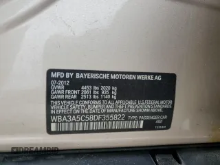 2013 BMW 3 Series 328i with VIN WBA3A5C58DF355822, listed as a Copart auction lot 45923815 with 98,109 mi miles and Salvage Title. Bid and sale history available at carsss.com. Image 12.