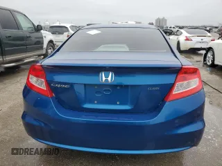 2013 Honda Civic Cpe LX with VIN 2HGFG3B58DH512365, listed as a Copart auction lot 85825034 with 0 mi miles and Salvage Title. Bid and sale history available at carsss.com. Image 6.