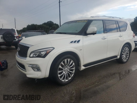 2015 Infiniti QX80 with VIN JN8AZ2NF9F9570610, listed as a Copart auction lot 74380164 with 0 mi miles and Non Repairable. Bid and sale history available at carsss.com. Image 1.