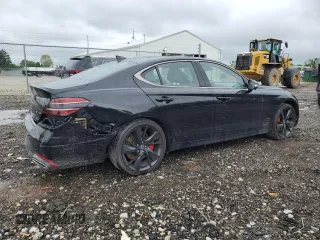 2022 Genesis G70 3.3T with VIN KMTG54TE9NU098610, listed as a Copart auction lot 59743295 with 42,025 mi miles and Salvage title. Bid and sale history available at DreamBid. Image 3.