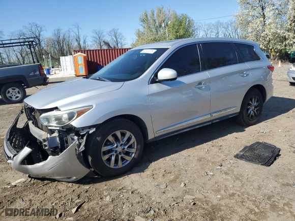 2013 Infiniti JX35 with VIN 5N1AL0MM3DC324326, listed as a Copart auction lot 52241375 with 139,880 mi miles and Salvage Title. Bid and sale history available at carsss.com. Image 1.