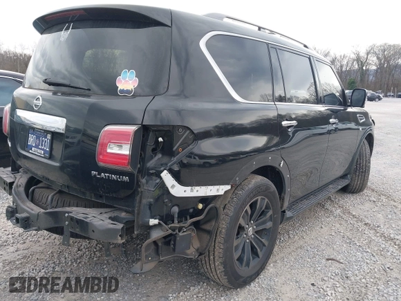2019 Nissan Armada Platinum with VIN JN8AY2NE8K9755381, listed as a IAAI auction lot 41440130 with 137,026 mi miles. Bid and sale history available at carsss.com. Image 4.