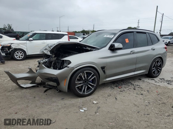 2020 BMW X3 M Competition with VIN 5YMTS0C02L9B97623, listed as a Copart auction lot 76671914 with 52,989 mi miles and Salvage Title. Bid and sale history available at carsss.com. Image 1.