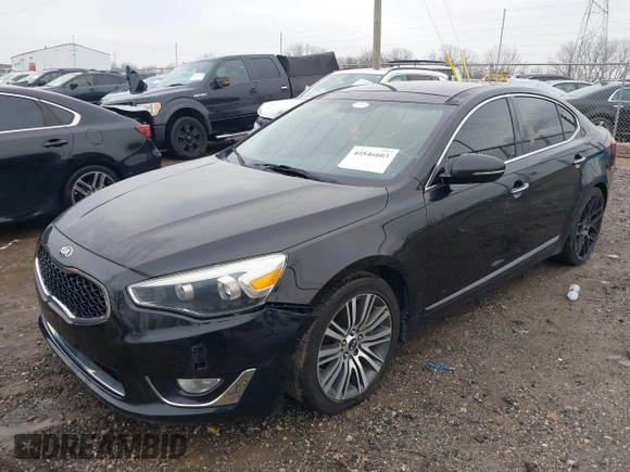 2014 Kia Cadenza Premium with VIN KNALN4D7XE5144952, listed as a IAAI auction lot 40546603 with 201,073 mi miles. Bid and sale history available at carsss.com. Image 2.