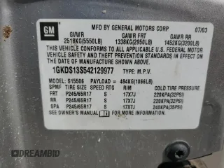 2004 GMC Envoy SLT с VIN 1GKDS13S542129977, выставлен на аукционе Copart как лот 61170465 с пробегом 129 897 миль миль и Списание • Salvage title. История ставок и продаж доступна на DreamBid. Изображение 13.