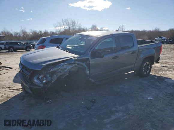 2021 Chevrolet Colorado 4WD Z71 z VIN 1GCGTDEN4M1206486, wystawiony jako Copart lot #45133615 z przebiegiem Nie podano mil oraz Szkoda całkowita • Salvage title. Historia ofert i sprzedaży dostępna na DreamBid. Obrazek 1.