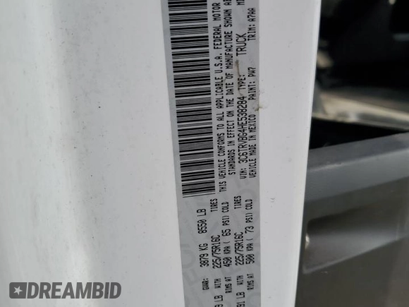 2017 Ram ProMaster Cargo with VIN 3C6TRVBG4HE538284, listed as a Copart auction lot 87117614 with 142,477 mi miles and Salvage Title. Bid and sale history available at DreamBid. Image 12.