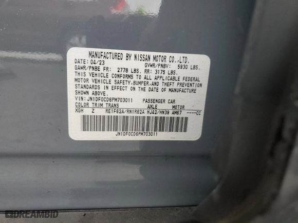2023 Nissan ARIYA PLATINUM+ with VIN JN1DF0CD6PM703011, listed as a Copart auction lot 47267615 with 3,337 mi miles and Salvage Title. Bid and sale history available at carsss.com. Image 13.