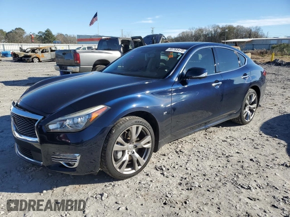 2015 Infiniti Q70 with VIN JN1BY1AR3FM562841, listed as a Copart auction lot 88765475 with 204,039 mi miles and Salvage title. Bid and sale history available at DreamBid. Image 1.