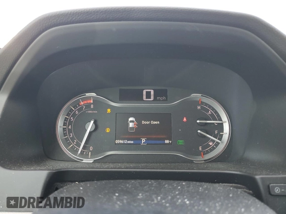 2019 Honda Ridgeline RTL-T with VIN 5FPYK2F68KB003907, listed as a Copart auction lot 61276325 with 59,612 mi miles and Salvage title. Bid and sale history available at DreamBid. Image 9.