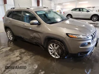 2017 Jeep Cherokee Limited with VIN 1C4PJLDS2HW662518, listed as a Copart auction lot 46896275 with 75,112 mi miles and Salvage title. Bid and sale history available at DreamBid. Image 4.