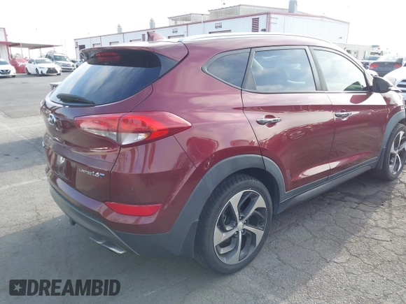 2016 Hyundai Tucson Limited z VIN KM8J33A29GU248789, wystawiony jako IAAI lot #42327327 z przebiegiem 114 479 mil mil oraz . Historia ofert i sprzedaży dostępna na DreamBid. Obrazek 4.