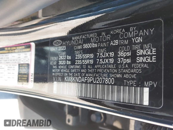 2023 Hyundai Ioniq 5 SEL с VIN KM8KNDAF9PU207800, выставлен на аукционе IAAI как лот 41649886 с пробегом 21 025 миль миль и . История ставок и продаж доступна на DreamBid. Изображение 9.