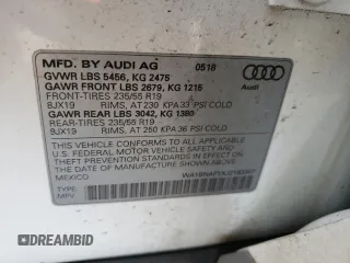 2018 Audi Q5 Premium Plus with VIN WA1BNAFYXJ2183307, listed as a Copart auction lot 48328035 with 0 mi miles and Salvage Title. Bid and sale history available at carsss.com. Image 15.
