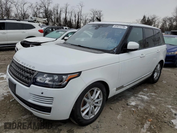 2017 Land Rover Range Rover with VIN SALGR2FV0HA358281, listed as a Copart auction lot 41411775 with 109,357 mi miles and Clean title. Bid and sale history available at DreamBid. Image 1.