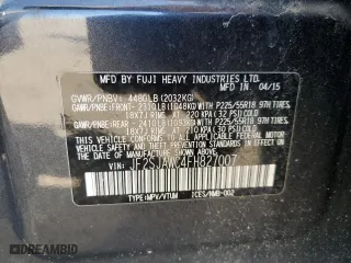 2015 Subaru Forester 2.5i Touring with VIN JF2SJAWC4FH827007, listed as a Copart auction lot 50950985 with 102,830 mi miles and Salvage Title. Bid and sale history available at carsss.com. Image 15.