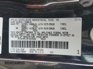 2015 Toyota Tundra Platinum z VIN 5TFAY5F13FX439364, wystawiony jako Copart lot #51660595 z przebiegiem 140 744 mil mil oraz Szkoda całkowita • Salvage title. Historia ofert i sprzedaży dostępna na DreamBid. Obrazek 12.