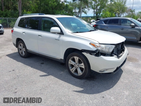 2013 Toyota Highlander Limited with VIN 5TDDK3EH2DS217645, listed as a IAAI auction lot 42370991 with 90,054 mi miles and . Bid and sale history available at DreamBid. Image 1.