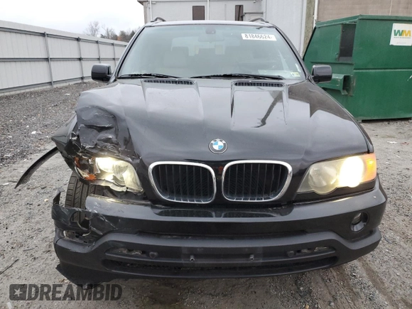 2003 BMW X5 3.0i with VIN 5UXFA53563LV93490, listed as a Copart auction lot 81846624 with 254,679 mi miles and Salvage Title. Bid and sale history available at carsss.com. Image 5.