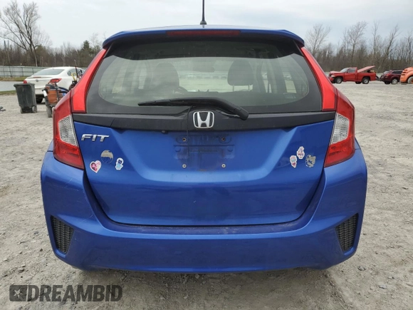 2016 Honda Fit LX with VIN JHMGK5H55GX002056, listed as a Copart auction lot 53785885 with 108,006 mi miles and Salvage Title. Bid and sale history available at carsss.com. Image 6.