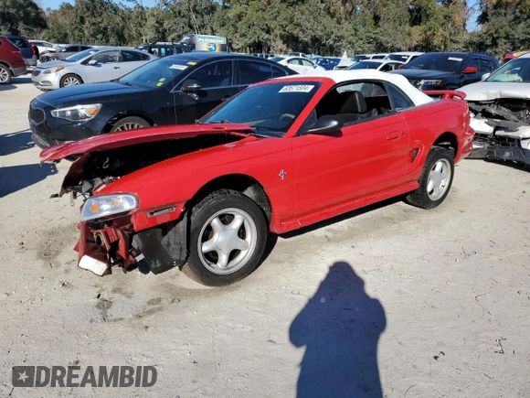 1998 Ford Mustang with VIN 1FAFP4449WF180634, listed as a Copart auction lot 82671504 with 150,195 mi miles and Salvage Title. Bid and sale history available at carsss.com. Image 1.